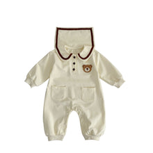 Load image into Gallery viewer, K5281SE-Spring solid color bear double pocket long-sleeved romper & long-sleeved jacket
