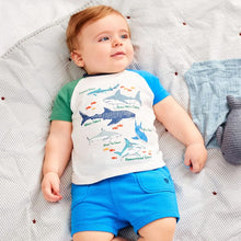 Load image into Gallery viewer, 9540TG-Summer European and American children's casual round-neck shark short-sleeved top + shorts two-piece set