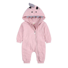 Load image into Gallery viewer, HY2946LS-New cross-border infant dinosaur hooded cotton jumpsuit for boys and girls long-sleeved crawling clothes baby jumpsuit