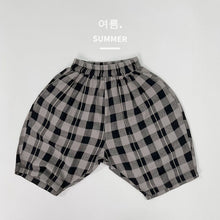 Load image into Gallery viewer, 1199PA-Summer Korean cotton and linen plaid loose shorts