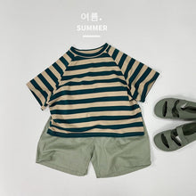 Load image into Gallery viewer, 1196SE-Summer Korean version children's striped casual short-sleeved top