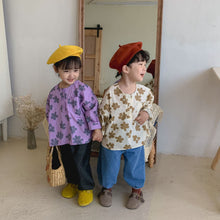 Load image into Gallery viewer, Q90966SE-Children's long-sleeved floral shirt boys 2022 new spring and autumn clothes fashionable street girls shirt baby tops
