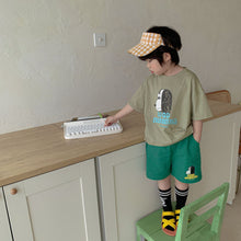 Load image into Gallery viewer, X90269TG-Children's summer suit girls sports 2022 new pure cotton little boy cartoon casual baby short-sleeved two-piece suit