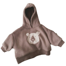 Load image into Gallery viewer, 23D1345SE-Korean children's winter new tops for boys and girls, cute bear prints, thick velvet and warm sweatshirt