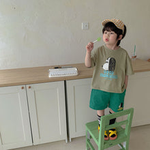 Load image into Gallery viewer, X90269TG-Children's summer suit girls sports 2022 new pure cotton little boy cartoon casual baby short-sleeved two-piece suit