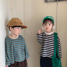 Load image into Gallery viewer, Q90997SE-Children's long-sleeved T-shirt pure cotton striped boy's clothing spring and autumn girl's new style loose baby top