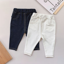 Load image into Gallery viewer, WH112105PA- Spring and Autumn knitted imitation denim casual trousers