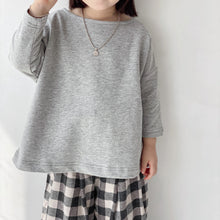 Load image into Gallery viewer, BB-2121PCW-2022 autumn and winter new children's clothing Japanese style boys and girls one-shoulder long-sleeved T-shirt parent-child clothing