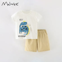 Load image into Gallery viewer, 8337TG-malwee European and American children's print round neck boy two-piece suit
