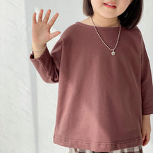 Load image into Gallery viewer, BB-2121PCW-2022 autumn and winter new children's clothing Japanese style boys and girls one-shoulder long-sleeved T-shirt parent-child clothing