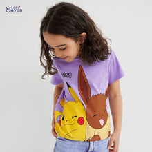 Load image into Gallery viewer, 53109SE-Little maven summer cotton cartoon print short-sleeved top