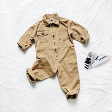 Load image into Gallery viewer, 21046PCW-Autumn and winter Japanese loose workwear zipper parent-child jumpsuit