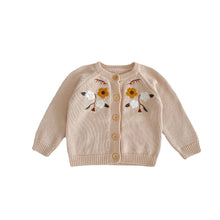 Load image into Gallery viewer, 83129se-2022 Spring and Autumn All-match Infant and Child Baby Embroidered Knitted Jacket Cotton Yarn Long Sleeve Newborn Cardigan Jacket