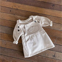 Load image into Gallery viewer, 24D61DS-Children's Korean version ins spring and summer new overalls skirt girls Korean style personality retro loose denim overalls dress