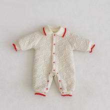 Load image into Gallery viewer, k5188LS-Winter lapel buttoned padded thickened long-sleeved romper