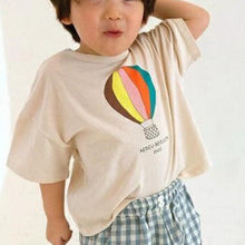 Load image into Gallery viewer, 23D111SE-ins children's summer new tops simple Korean version cute hot air balloon print boys and girls cotton short-sleeved T-shirt