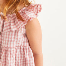 Load image into Gallery viewer, S1556DS-Little maven summer European and American cute mushroom plaid dress