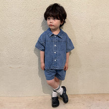 Load image into Gallery viewer, X81399DS-Summer denim suit & dress for siblings