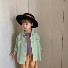 Load image into Gallery viewer, Q90377SE-Children's white shirt pure cotton gauze 2022 new spring and autumn Korean version boys and girls long-sleeved shirt baby top