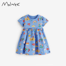 Load image into Gallery viewer, 9306DS-Summer stylish children's European and American round neck short-sleeved dress