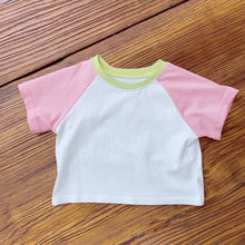 Load image into Gallery viewer, 3220SE-Children's summer color matching T-shirt Korean summer wear ins baby cotton T-shirt thin baby top
