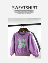 Load image into Gallery viewer, 23D1915PCW- Korean version of children's spring and autumn new parent-child wear Korean style letters loose casual long-sleeved parent-child terry sweater t