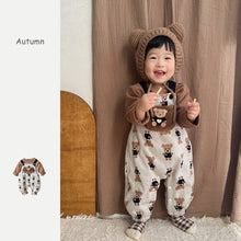 將圖片載入圖庫檢視器 2304220TG-韓版兩件式加絨機器熊背帶套裝