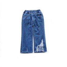 Load image into Gallery viewer, 22061PCW-Autumn parent-child outfit Japanese style ripped split flared denim trousers