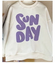 Load image into Gallery viewer, 23D1915PCW- Korean version of children's spring and autumn new parent-child wear Korean style letters loose casual long-sleeved parent-child terry sweater t