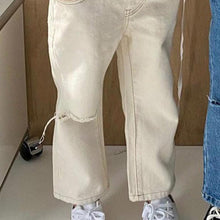 Load image into Gallery viewer, 23D1098PA-Autumn Korean style personalized washed and ripped straight jeans