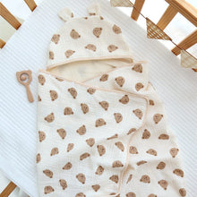 Load image into Gallery viewer, 2041AC-Four Seasons Crepe Cotton Soft Cartoon Hooded Cape