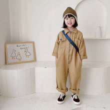 Load image into Gallery viewer, 21046PCW-Autumn and winter Japanese loose workwear zipper parent-child jumpsuit
