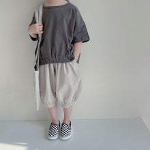 Load image into Gallery viewer, BB2210PCW-Summer Japanese style boys and girls wide cotton short-sleeved waist parent-child tops