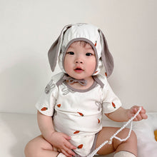 Load image into Gallery viewer, 32312LS-Summer Korean version of rabbit carrot print bodysuit + hat two-piece set