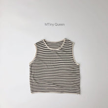 Load image into Gallery viewer, KY75TG-Summer Korean style thin ice silk striped vest + striped shorts two-piece set