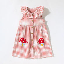 Load image into Gallery viewer, S1556DS-Little maven summer European and American cute mushroom plaid dress