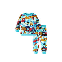 Load image into Gallery viewer, 9137JG-Autumn European and American children's round neck leisure car long-sleeved top + long pants two-piece set