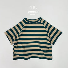 Load image into Gallery viewer, 1196SE-Summer Korean version children's striped casual short-sleeved top