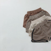 Load image into Gallery viewer, 1055PA-Retro Japanese Korean children's solid color shorts neutral Korean boys and girls striped hem hot pants loose shorts