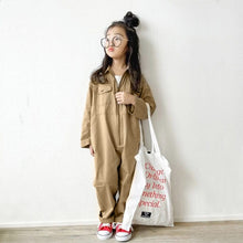 Load image into Gallery viewer, 21046PCW-Autumn and winter Japanese loose workwear zipper parent-child jumpsuit