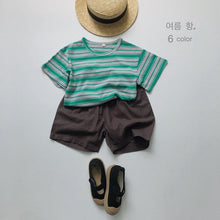 Load image into Gallery viewer, 1108PA-Forest Ramie Multicolor~Children's Summer Retro All-match Shorts for Boys and Girls Korean Casual Shorts