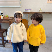 Load image into Gallery viewer, D60110SE- New Korean version for boys and girls in autumn and winter, plus velvet half-high collar long-sleeved tops