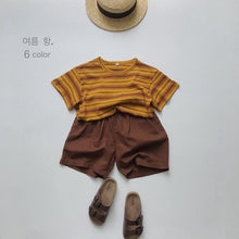 Load image into Gallery viewer, 1108PA-Forest Ramie Multicolor~Children's Summer Retro All-match Shorts for Boys and Girls Korean Casual Shorts