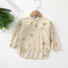 Load image into Gallery viewer, 000263SE-Danish children's long-sleeved pu reverse wear baby eating clothes bib super soft waterproof baby rice pocket
