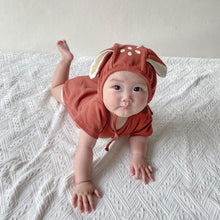 Load image into Gallery viewer, 32320LS-Summer Korean style deer shape short-sleeved bodysuit + hat two-piece set