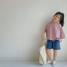 Load image into Gallery viewer, BB2112PCW-Summer Japanese-style brushed angled short-sleeved parent-child top