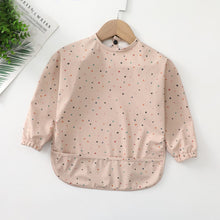 Load image into Gallery viewer, 000263SE-Danish children's long-sleeved pu reverse wear baby eating clothes bib super soft waterproof baby rice pocket