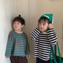 Load image into Gallery viewer, Q90997SE-Children's long-sleeved T-shirt pure cotton striped boy's clothing spring and autumn girl's new style loose baby top