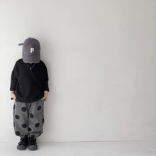 Load image into Gallery viewer, BB-2121PCW-2022 autumn and winter new children's clothing Japanese style boys and girls one-shoulder long-sleeved T-shirt parent-child clothing