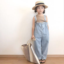 Load image into Gallery viewer, 20133PCW-Spring and Summer Japanese and Korean Loose High Waist Wide Leg Parent-Child Denim Overalls